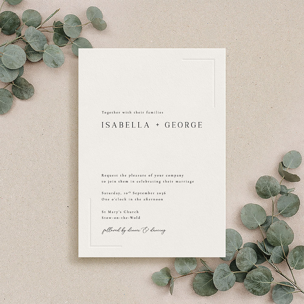 'Beaumont' Signature Blind Debossed Invite