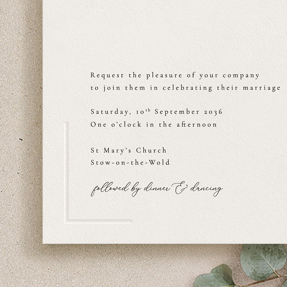 'Beaumont' Signature Blind Debossed Invite