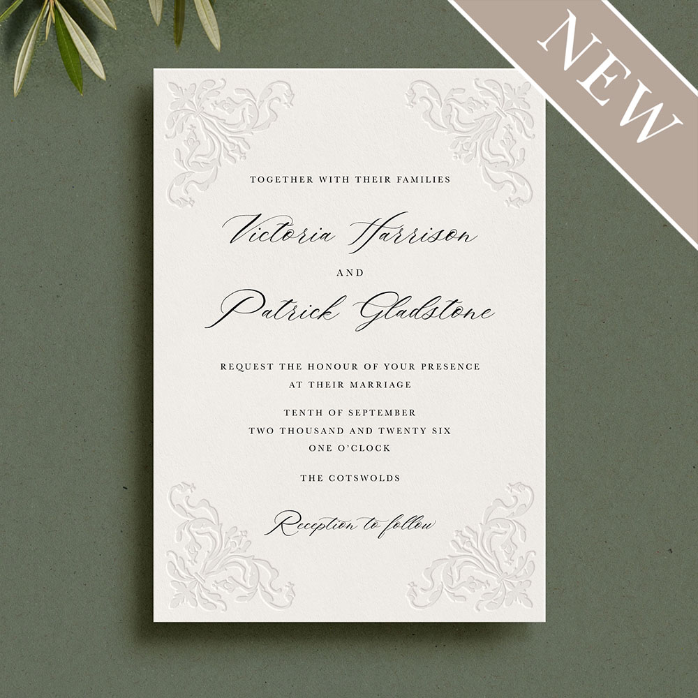 'Edwardian Flourish' Signature Blind Debossed Invite