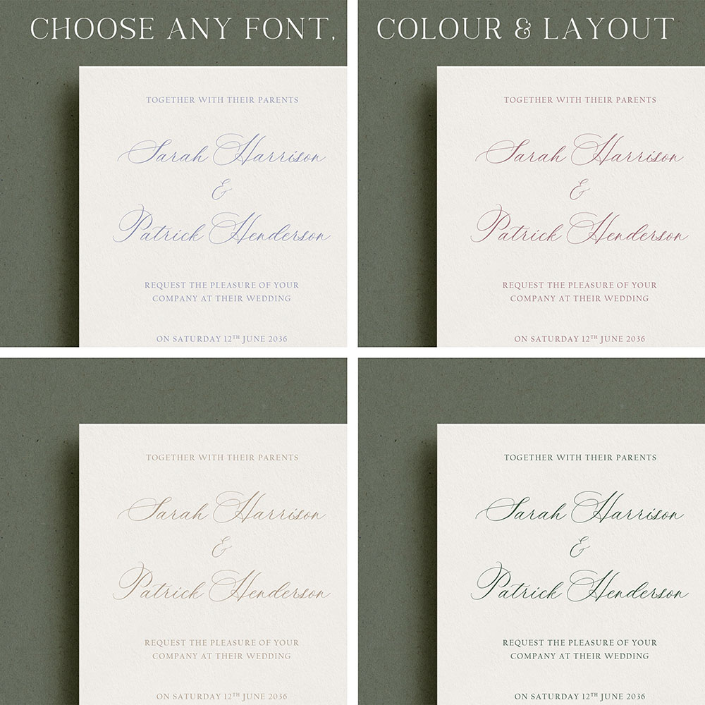 'Edwardian Flourish' Signature Blind Debossed Invite