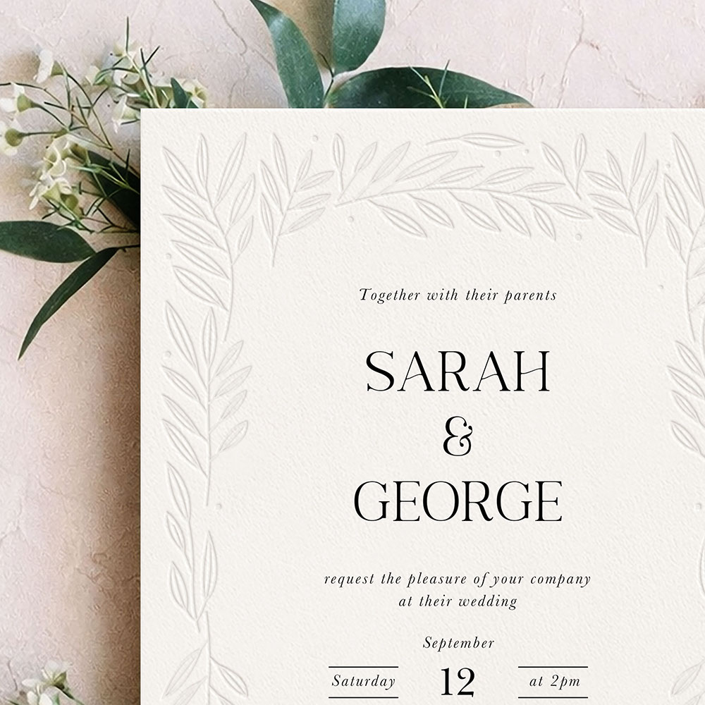 'Willow & Light' Signature Blind Debossed Invite