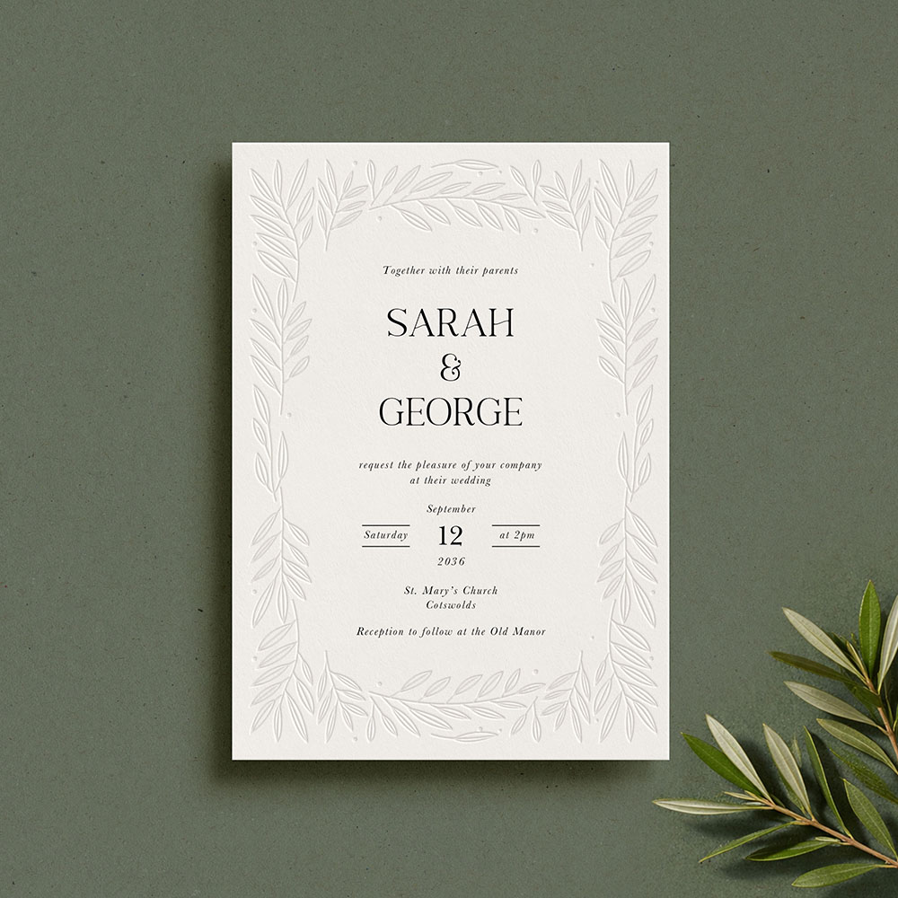 'Willow & Light' Signature Blind Debossed Invite