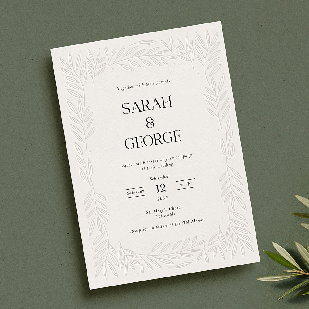 'Willow & Light' Signature Blind Debossed Invite