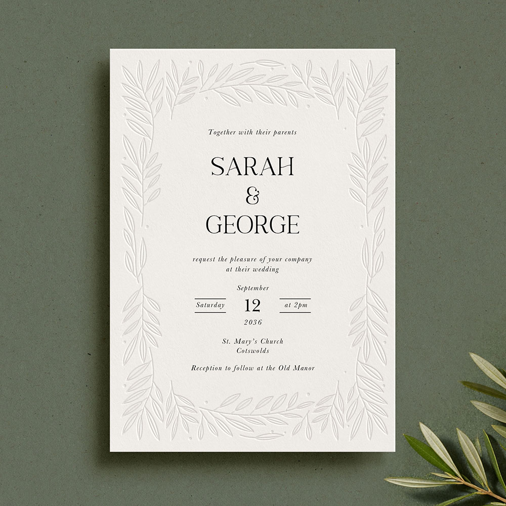 'Willow & Light' Signature Blind Debossed Invite