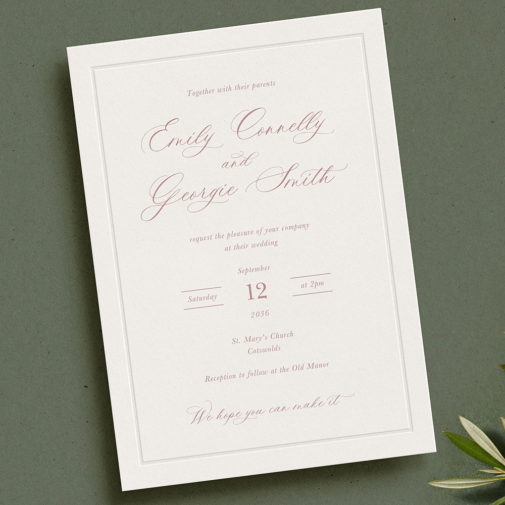 Windsor Frame Debossed Wedding Invite