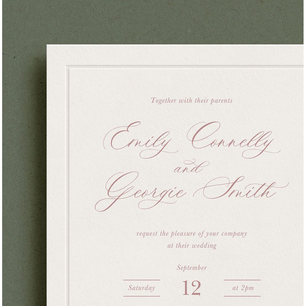 Windsor Frame Debossed Wedding Invite