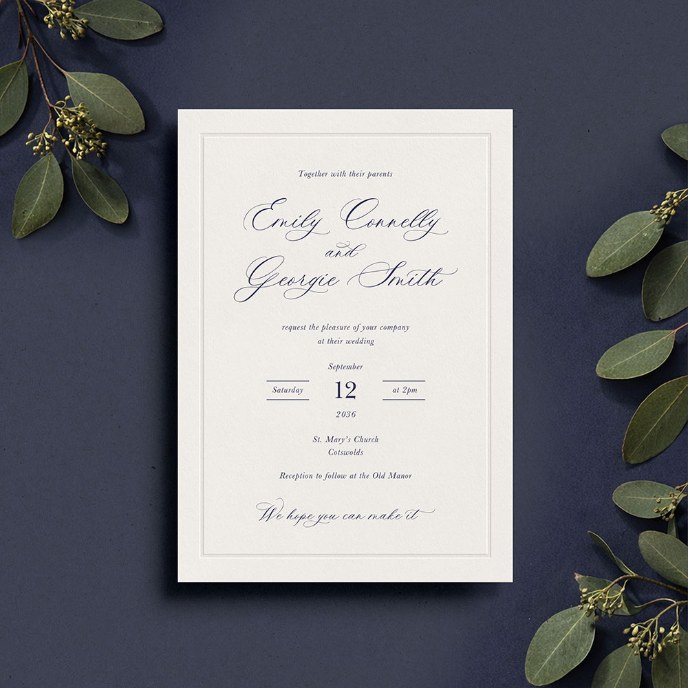 Windsor Frame Debossed Wedding Invite