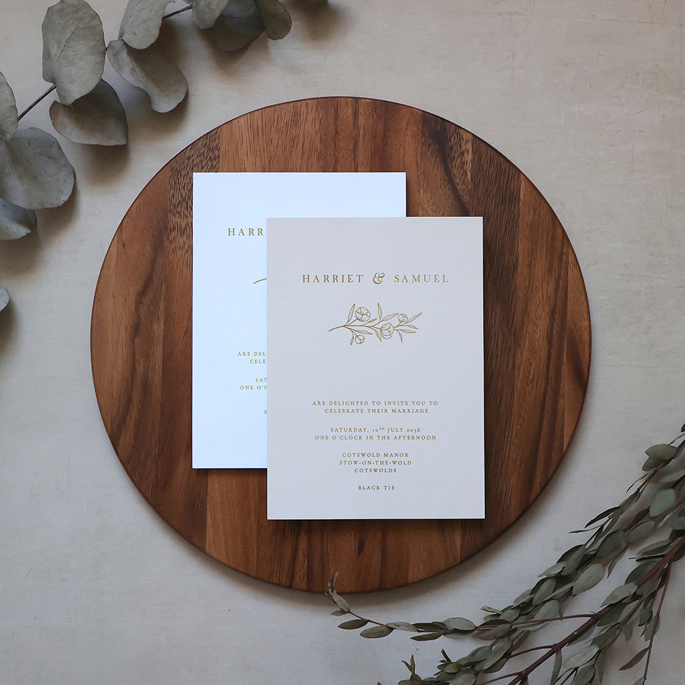 'Ashford Bloom' Foil Pressed Wedding Invitation