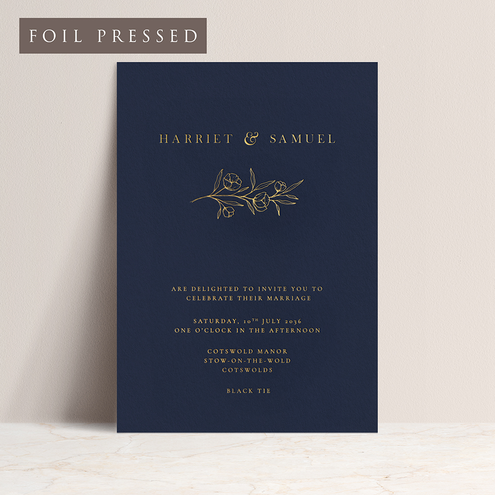 'Ashford Bloom' Foil Pressed Wedding Invitation