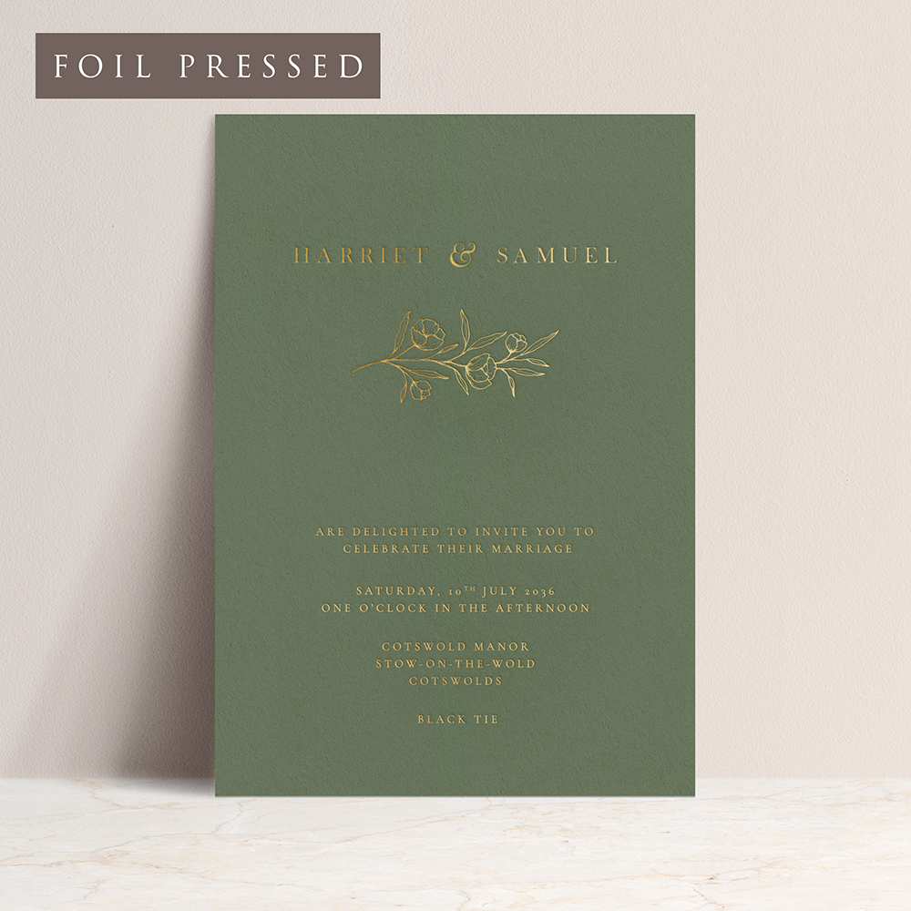 'Ashford Bloom' Foil Pressed Wedding Invitation