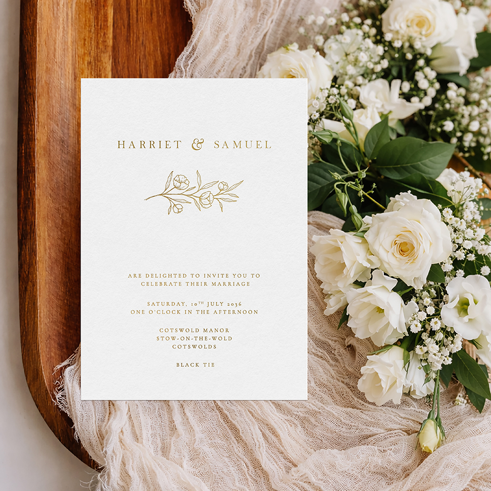 'Ashford Bloom' Foil Pressed Wedding Invitation