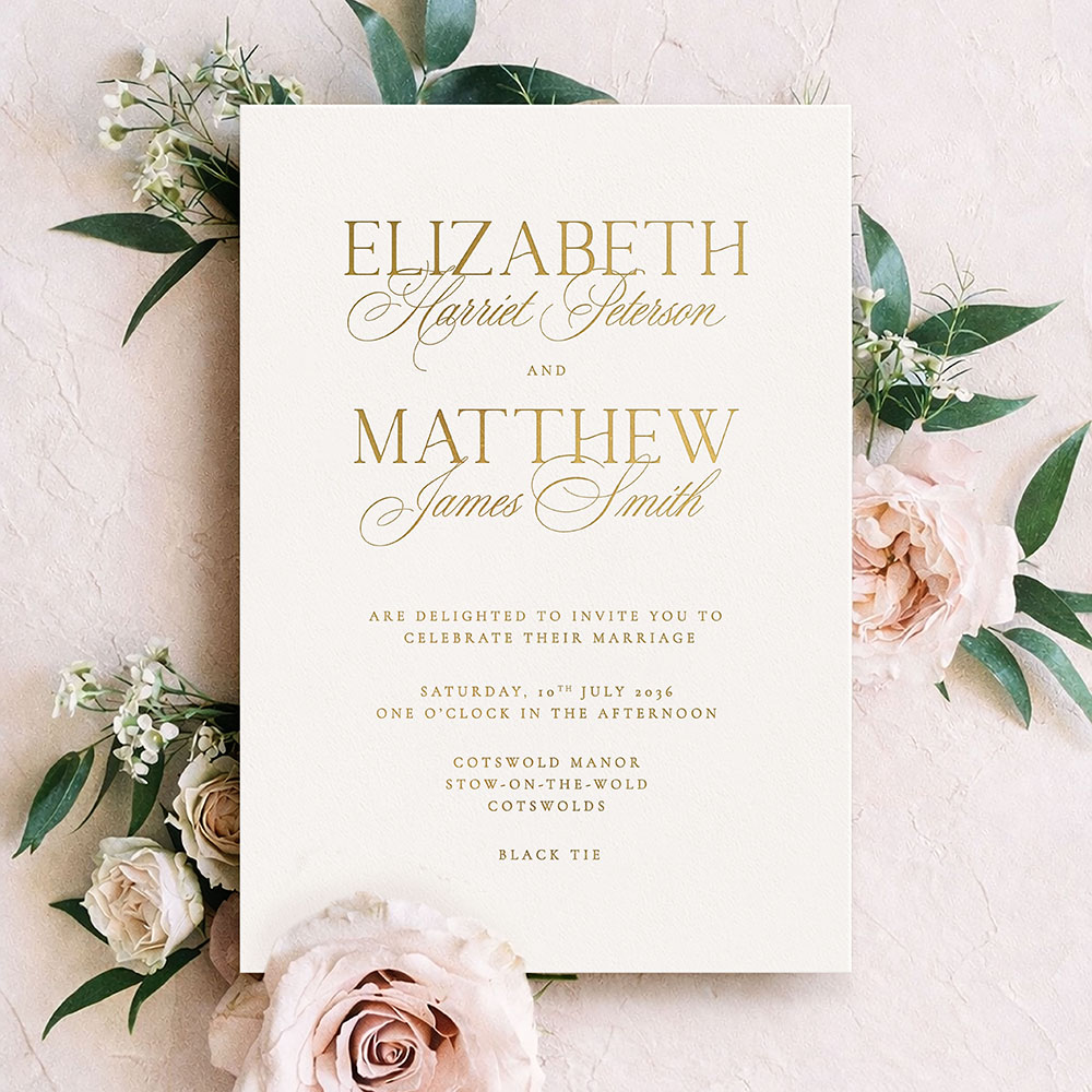 'Broadway' Foil Pressed Wedding Invitation