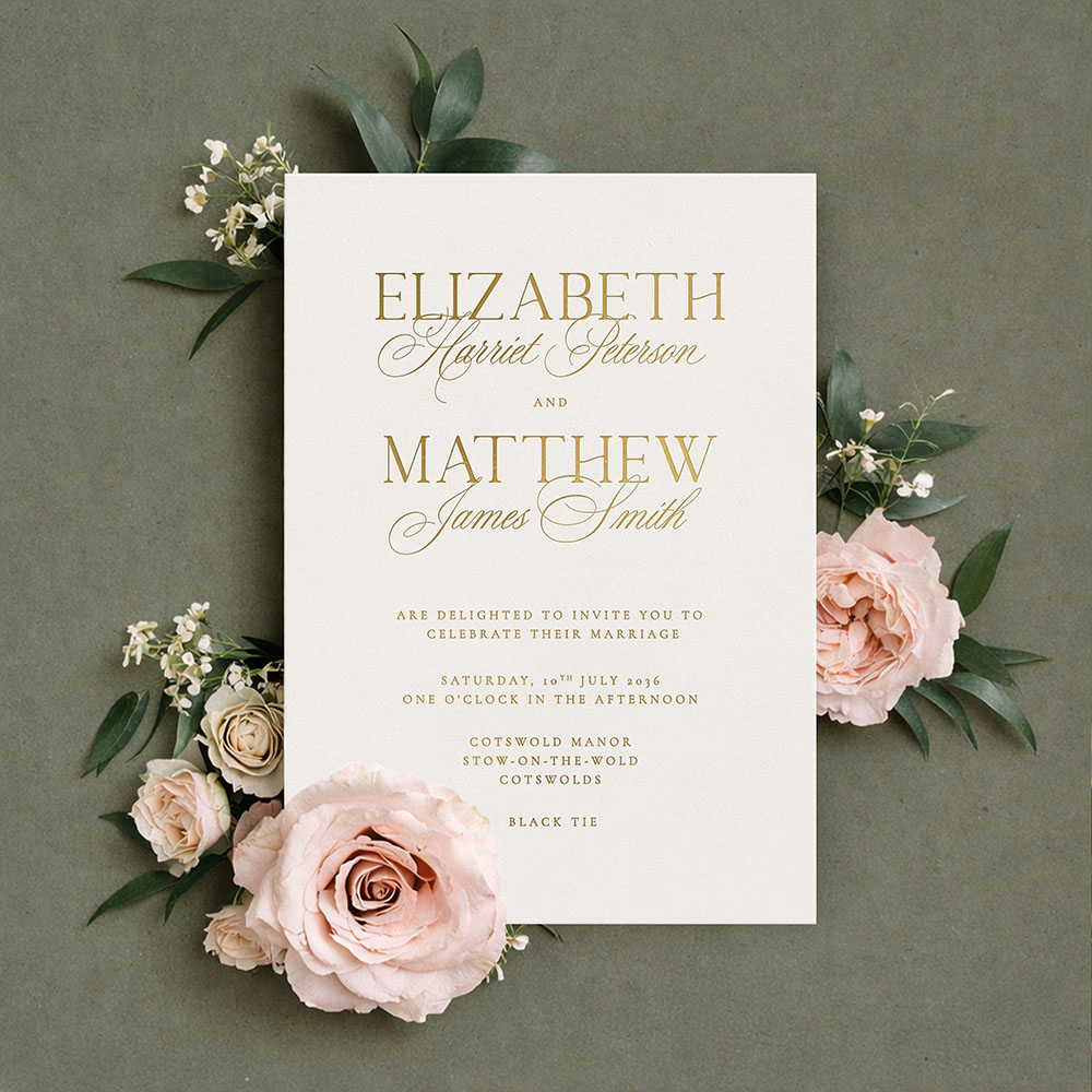 'Broadway' Foil Pressed Wedding Invitation