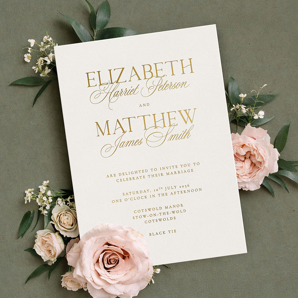 'Broadway' Foil Pressed Wedding Invitation