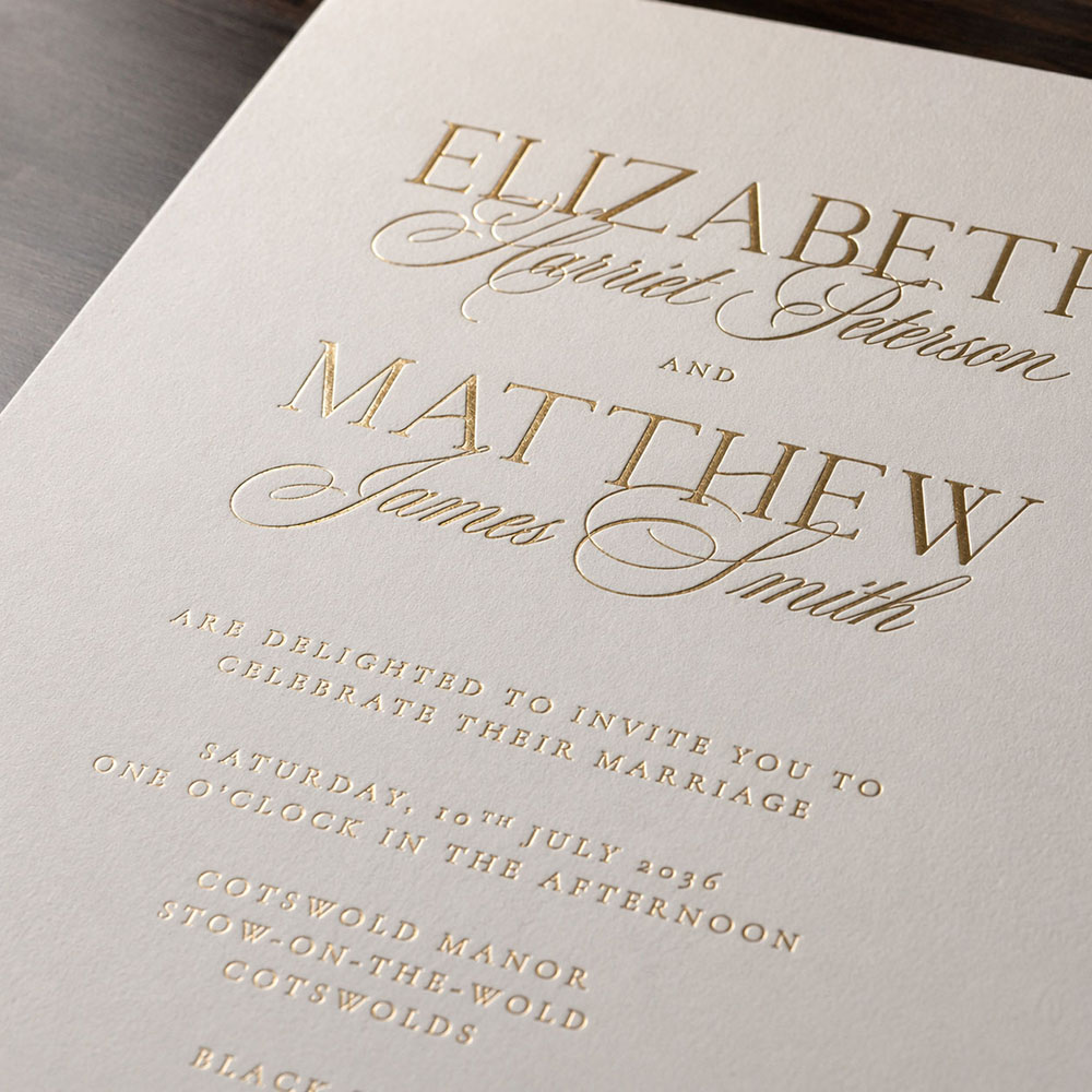'Broadway' Foil Pressed Wedding Invitation