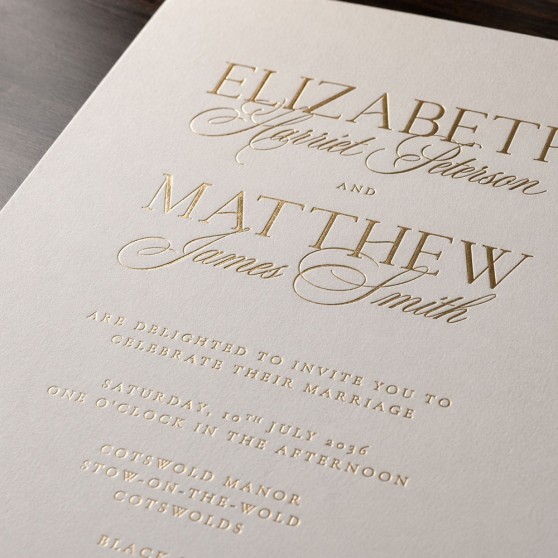 'Broadway' Foil Pressed Wedding Invitation