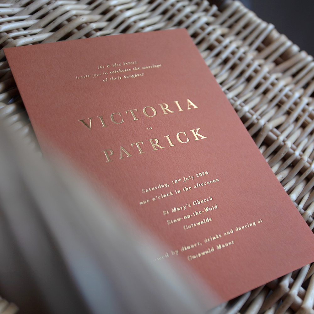 'Buckingham' Foil Pressed Wedding Invitation