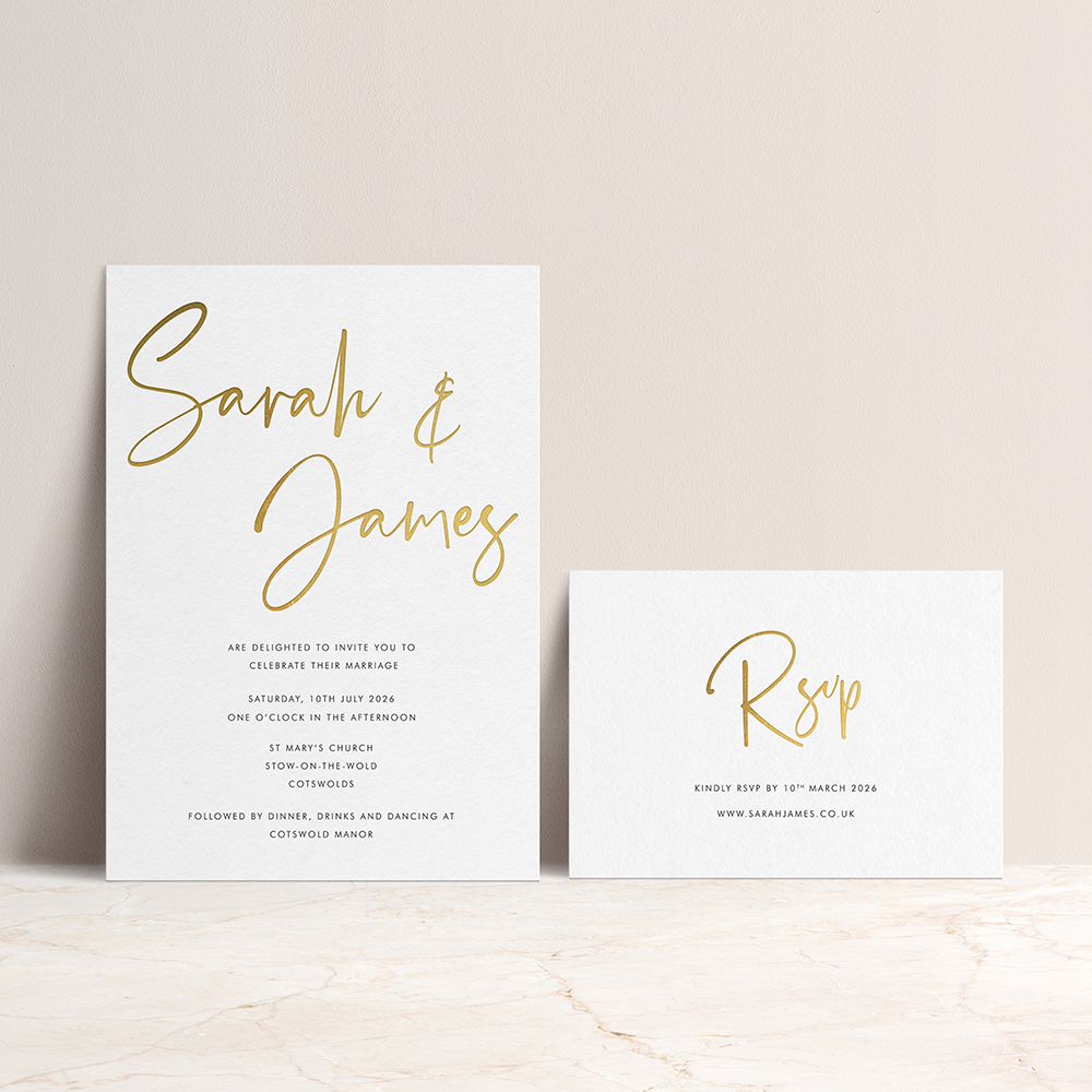 'Any Design' Print & Foil Press Additional Cards for Invitation