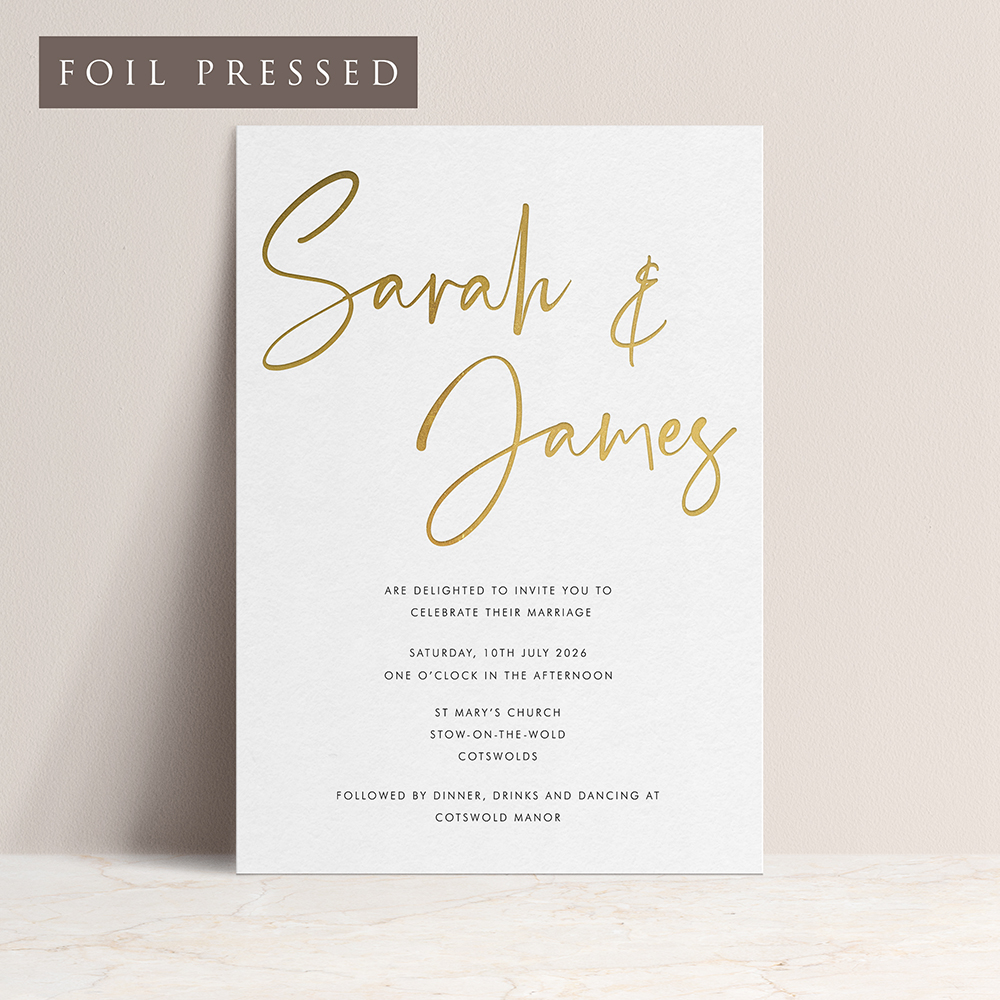 'Grace' Foil Pressed Wedding Invitation