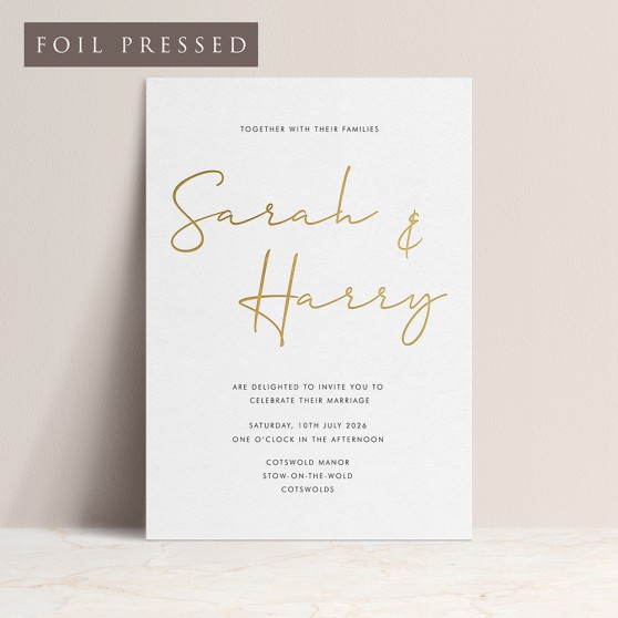 'Hermione' Foil Press & Print | Letterpress Style Invitation