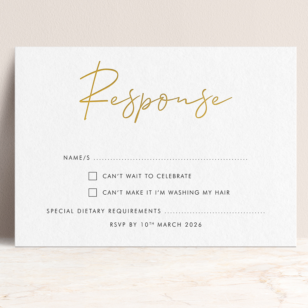 'Any Design' Print & Foil Press Additional Cards for Invitation