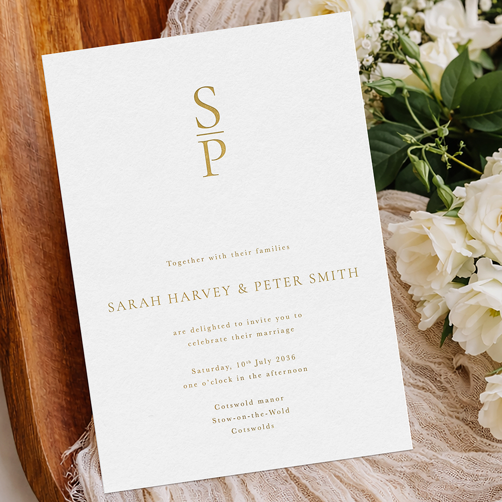 'Insignia' Foil Pressed Wedding Invitation