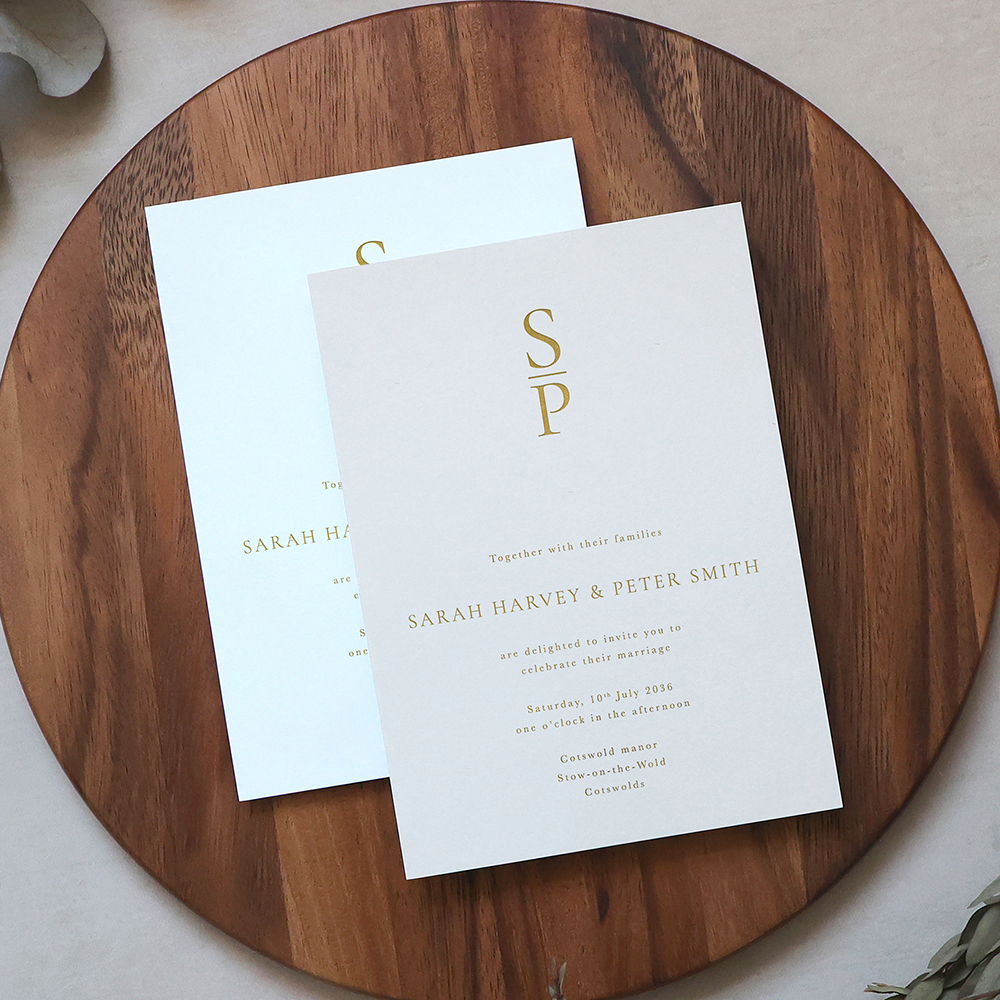 'Insignia' Foil Pressed Wedding Invitation