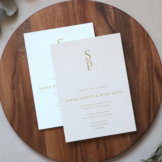 'Insignia' Foil Pressed Wedding Invitation