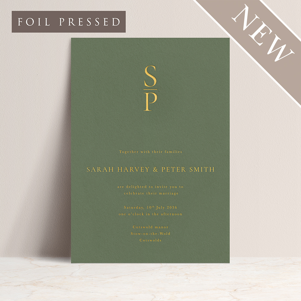 'Insignia' Foil Pressed Wedding Invitation