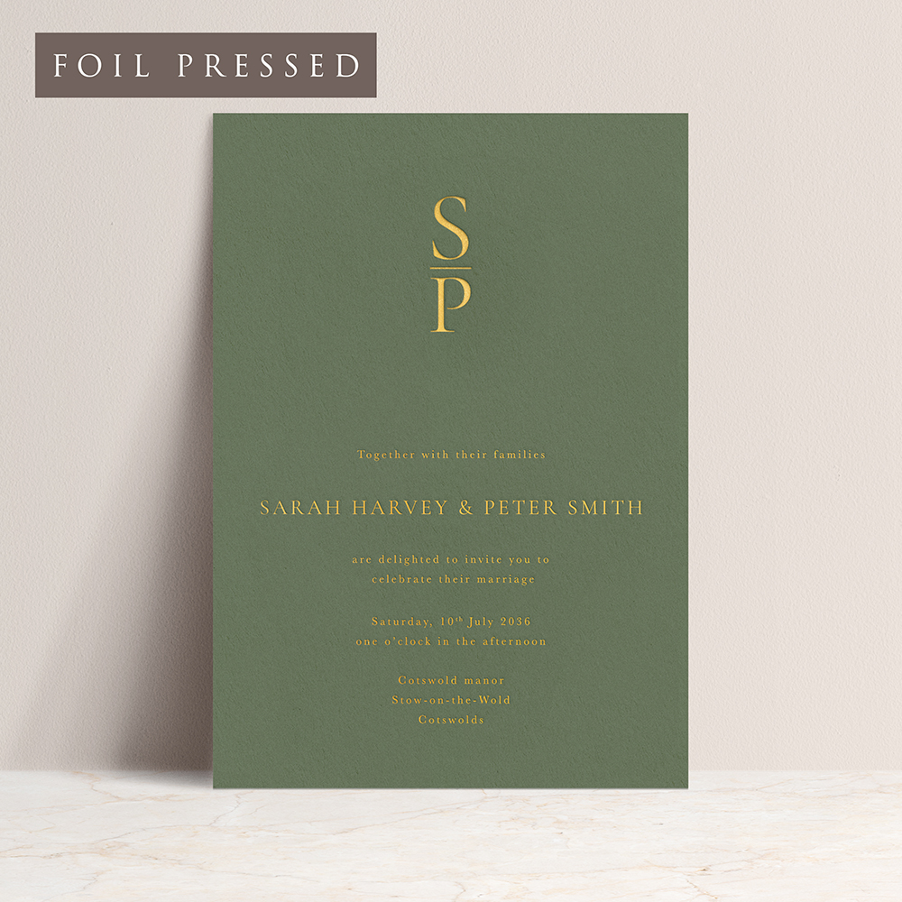 'Insignia' Foil Pressed Wedding Invitation