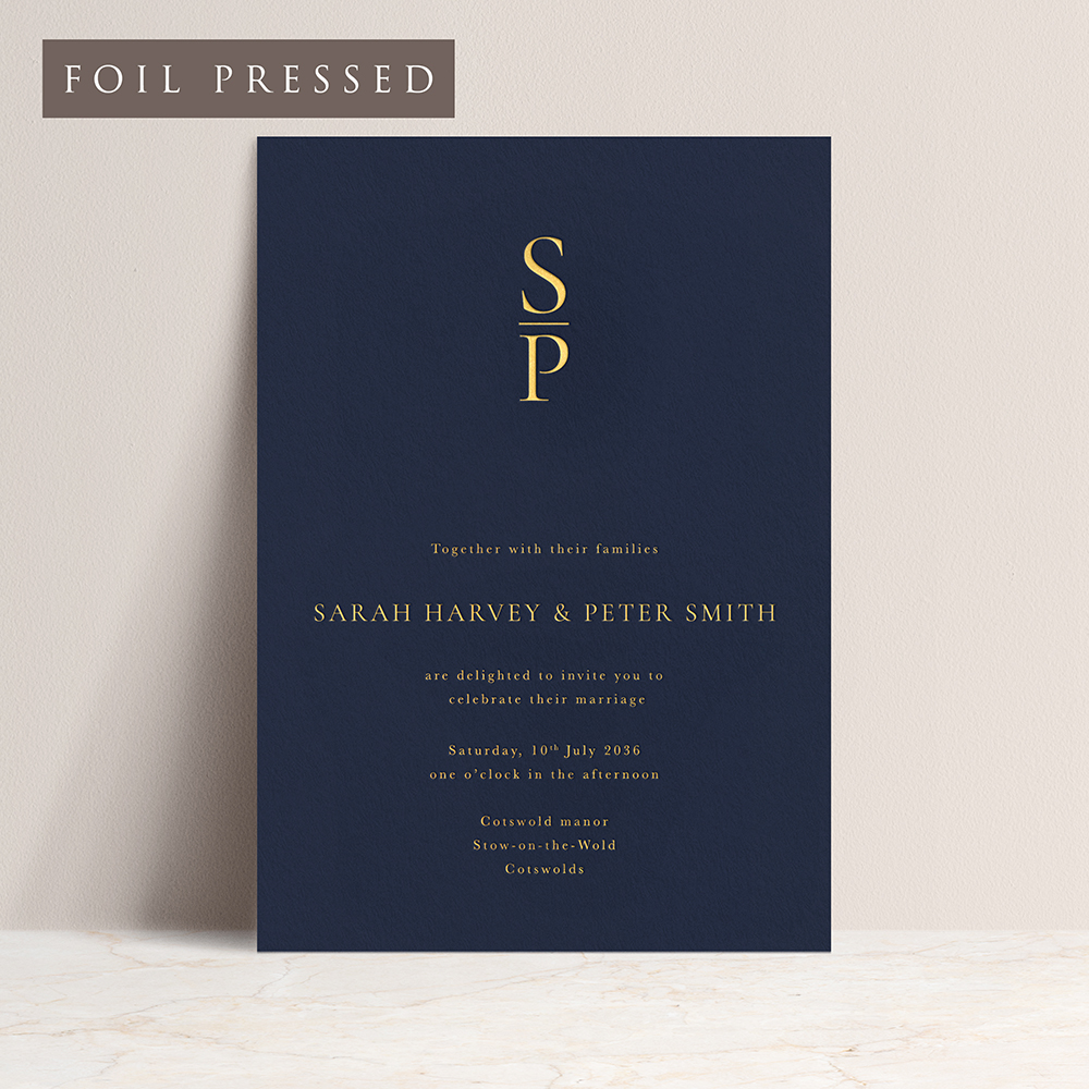 'Insignia' Foil Pressed Wedding Invitation