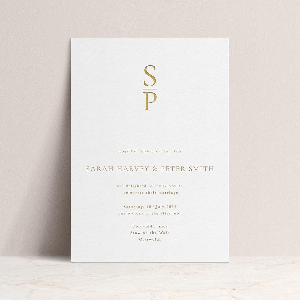 'Insignia' Foil Pressed Wedding Invitation