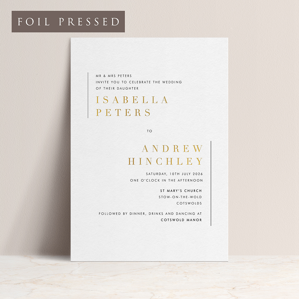 'Modern Classic MC02' Foil Pressed Wedding Invitation