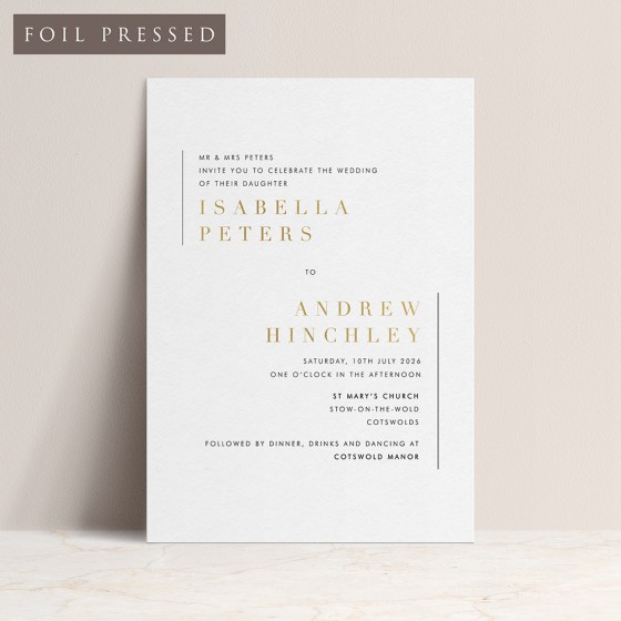 Luxury Foil Press Wedding Invitations