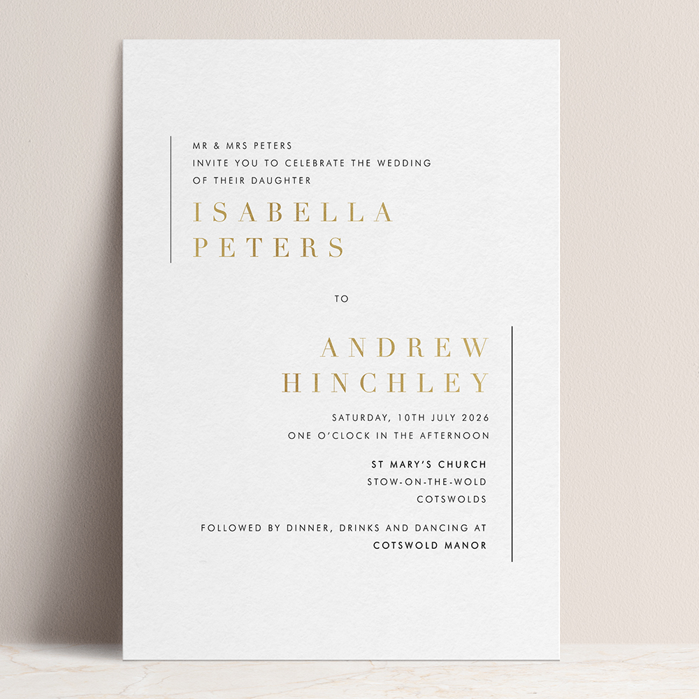 'Modern Classic MC02' Foil Pressed Wedding Invitation