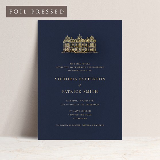 'Regency' Foil Pressed Wedding Invitation
