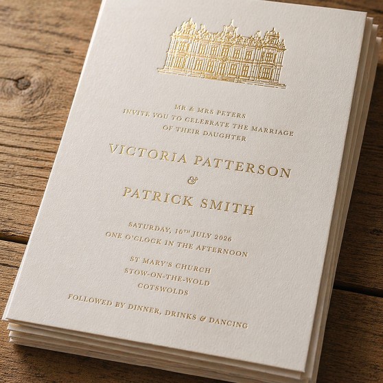 'Regency' Foil Pressed Wedding Invitation