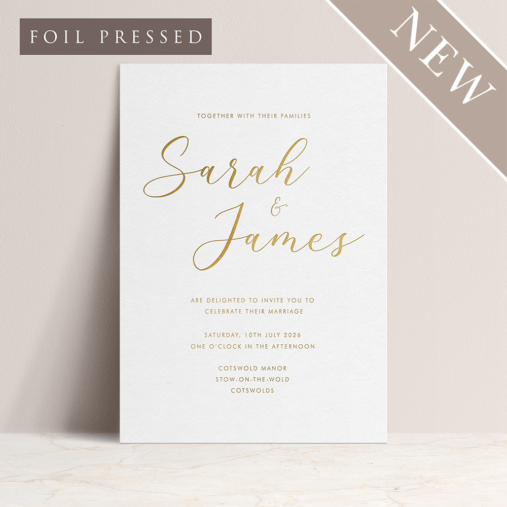 'Signature' Foil Pressed Wedding Invitation