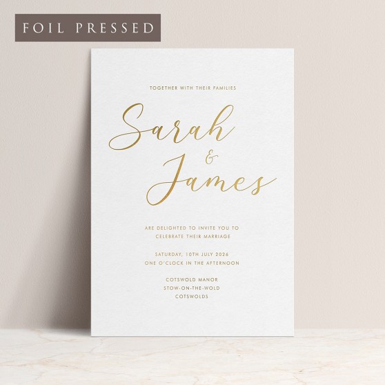 'Signature' Foil Pressed Wedding Invitation