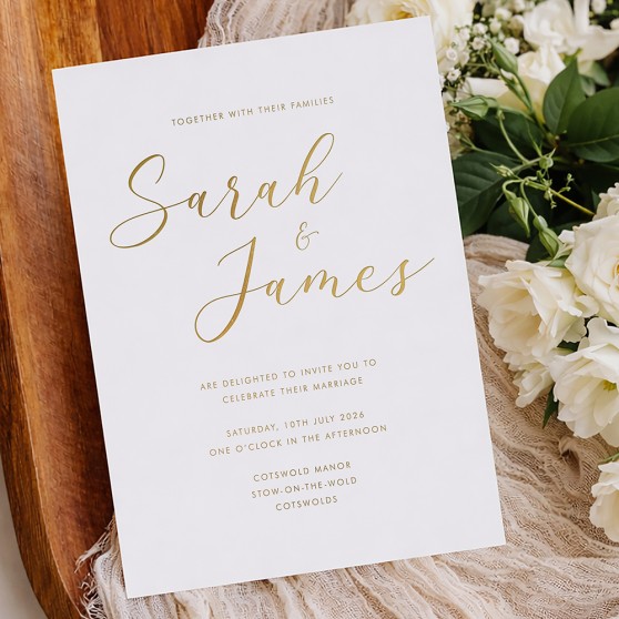 'Signature' Foil Pressed Wedding Invitation