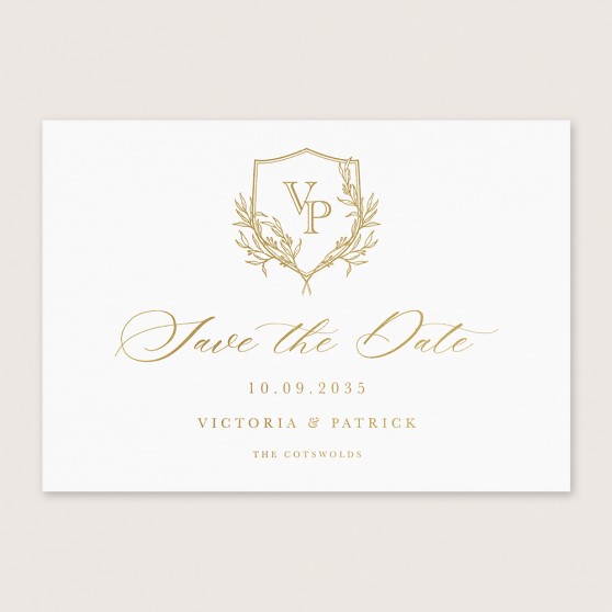 'Imperial Crest' Foil Press Save the Date