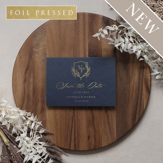 'Imperial Crest' Foil Press Save the Date