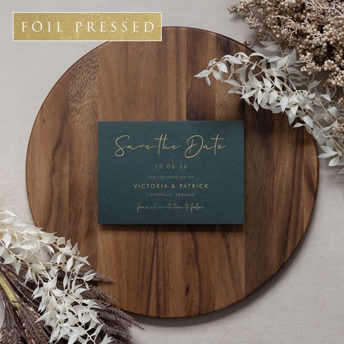 'MM02' Foil Press Save the Date