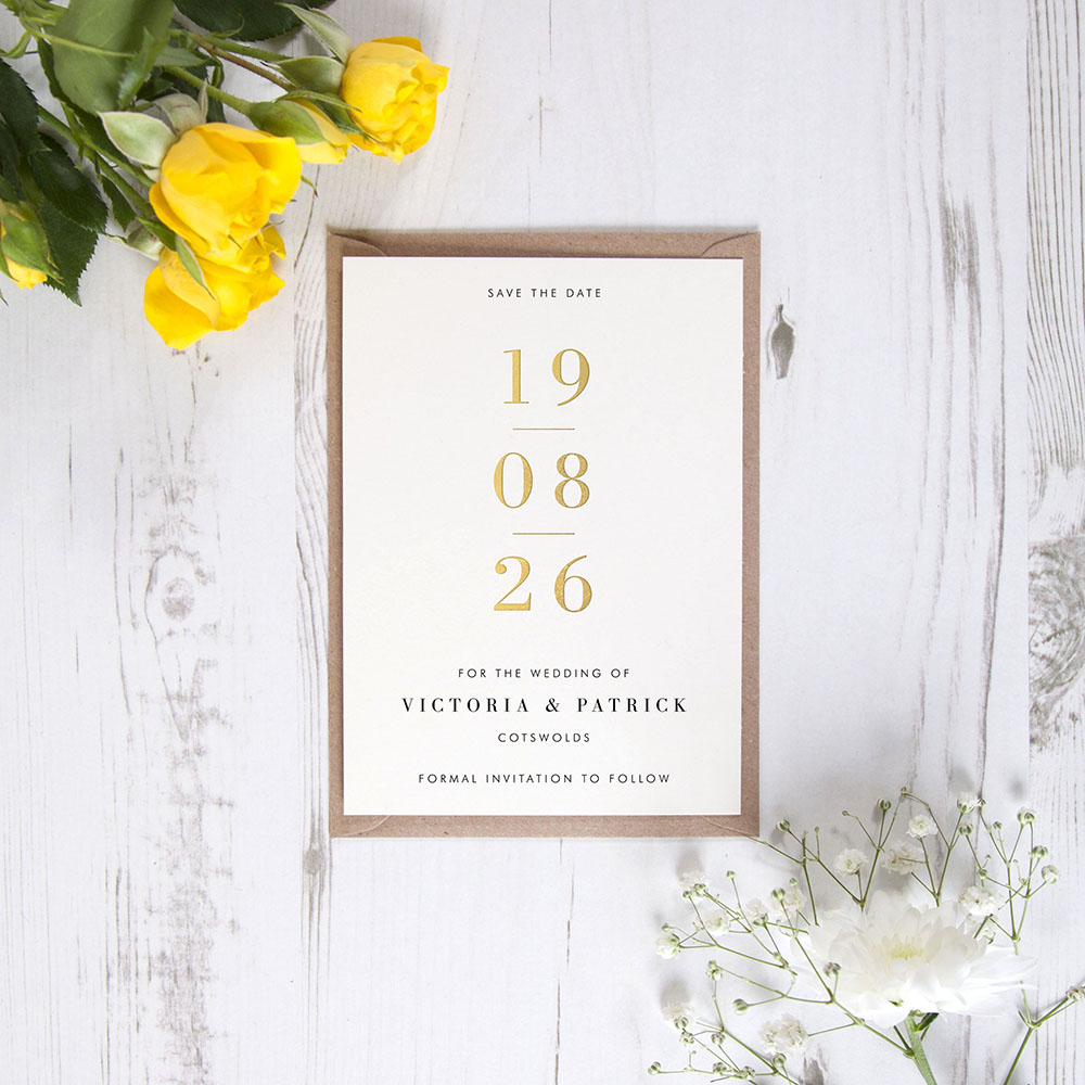 'MM04' Foil Press Save the Date