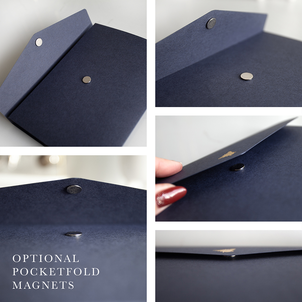 Foil Pressed DIY Real Grey Pocketfold Envelopes Letterpress Style
