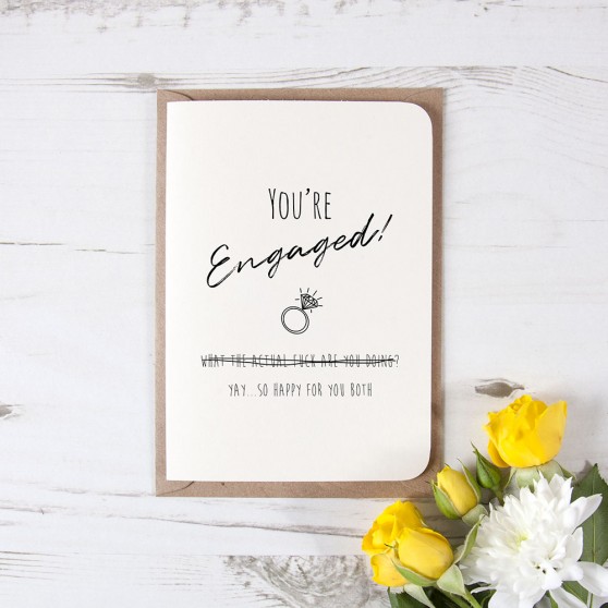 Yay, so happy for you - Funny Engagement Card