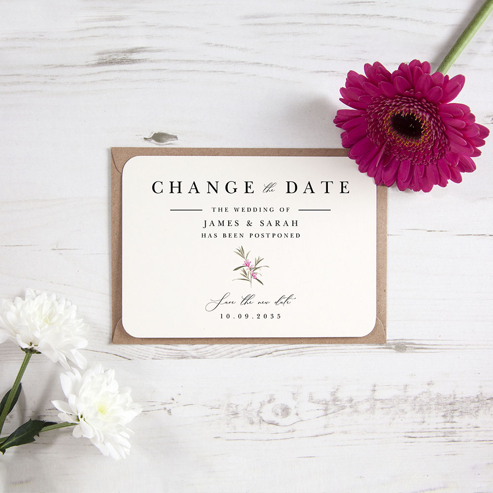 'Pink Botanical PB11' Change the Date Sample Card