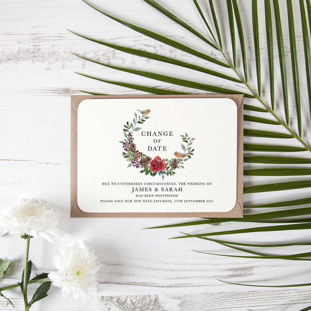 'Christmas Holly' Change the Date Sample Card