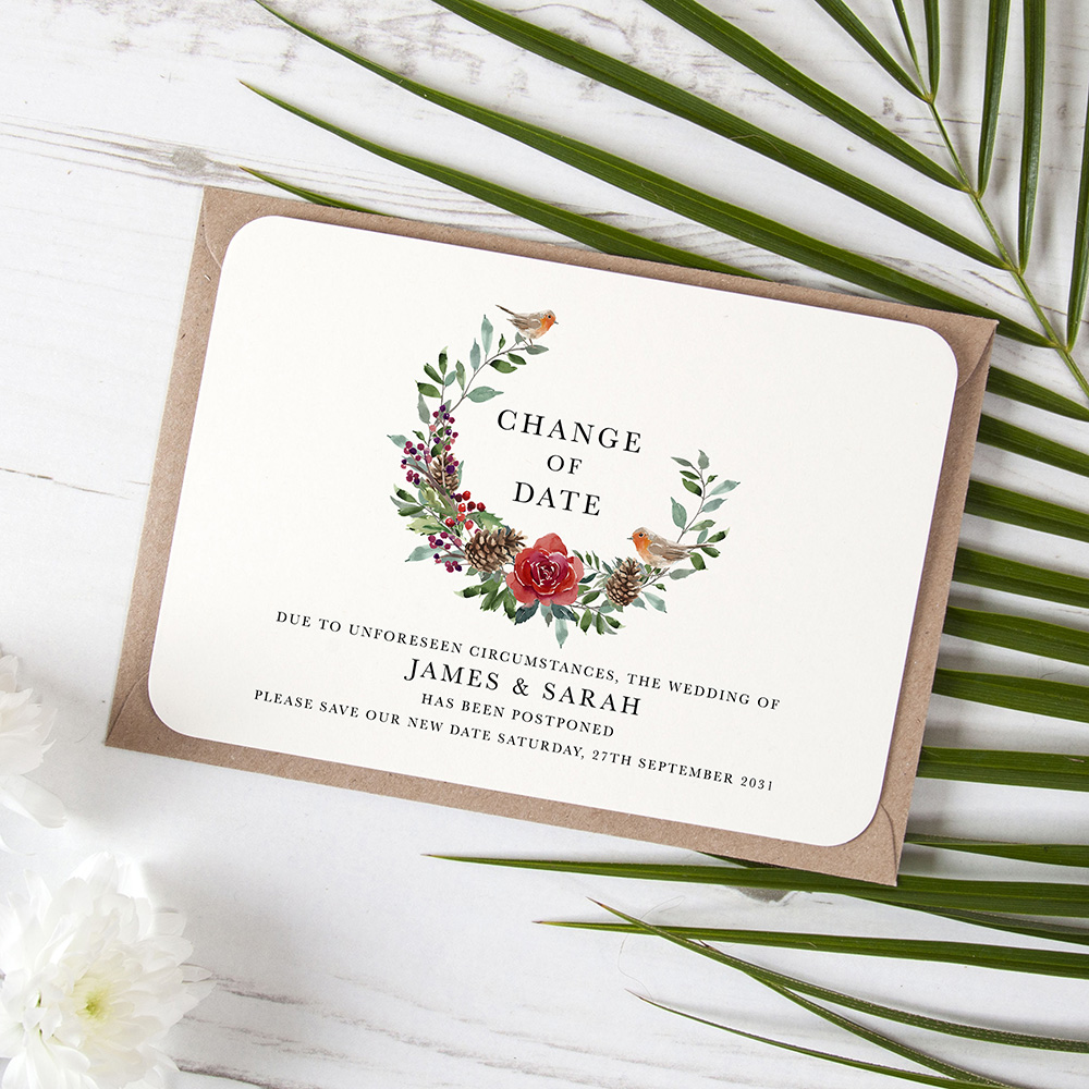 'Christmas Holly' Change the Date Sample Card