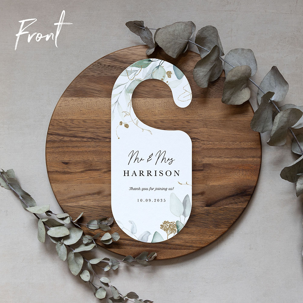 'Green and Gold Eucalyptus' Door Hanger
